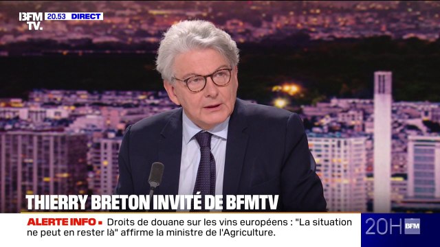 Ukraine: Il faut qu'on comprenne désormais que nous sommes seuls , réagit Thierry Breton, ancien commissaire européen au Marché intérieur et ancien ministre de l'Économie