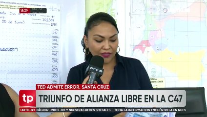 TED declara ganador en la C47 al candidato de la alianza Libre; dice que por error no se le asignó 60 votos