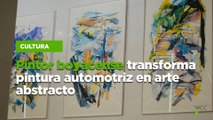 Pintor boyacense transforma pintura automotriz en arte abstracto
