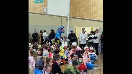 Raiders fan Reuben the dinosaur kid from Mudgee