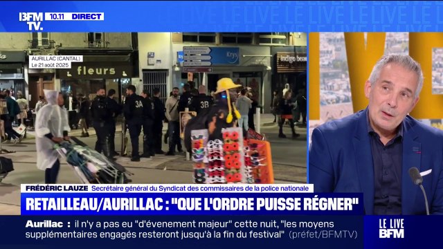 Violences à Aurillac: pour Frédéric Lauze (Syndicat des commissaires de la police nationale) on ne retient que les casseurs, c'est scandaleux