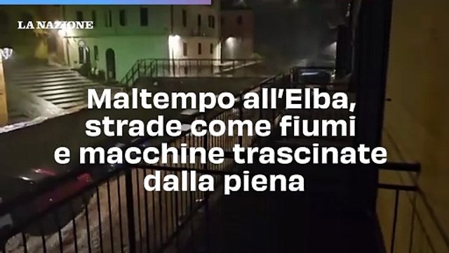 Maltempo all'Elba, strade come fiumi e macchine trascinate dalla piena