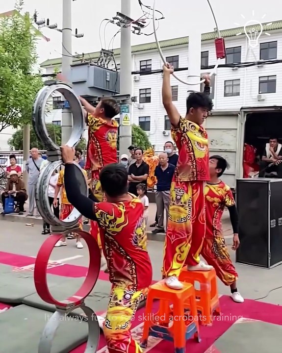 It’s always fun to see skilled acrobats training