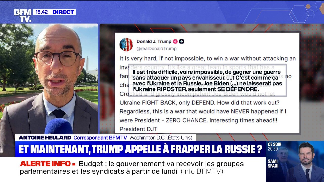 Guerre en Ukraine: Donald Trump estime que l'Ukraine "n'a aucune chance" de gagner la guerre sans attaquer la Russie