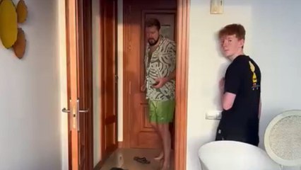 Hilarious reaction unfolds as man slaps brother-in-law after sudden jump scare