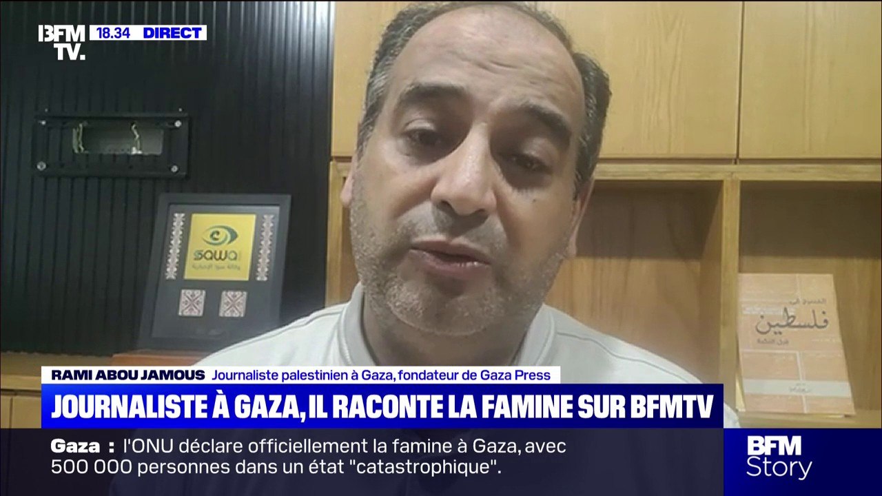 Famine à Gaza: "On est pas des chiens pour recevoir ce genre de largage", s'indigne Rami Abou Jamous, journaliste palestinien à Gaza