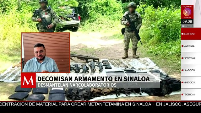 Golpe de 49 mdp al narco: desmantelan laboratorios y aseguran armamento en Sinaloa