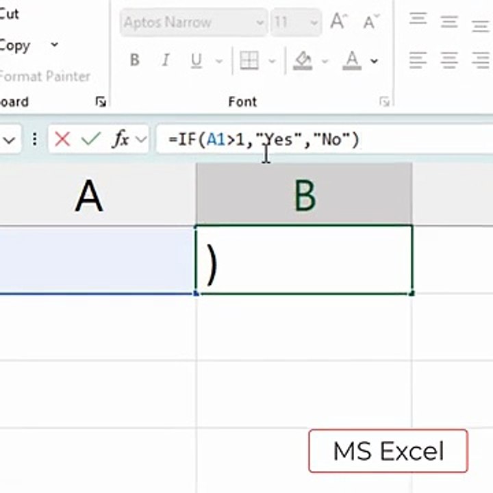 MS Excel IF function