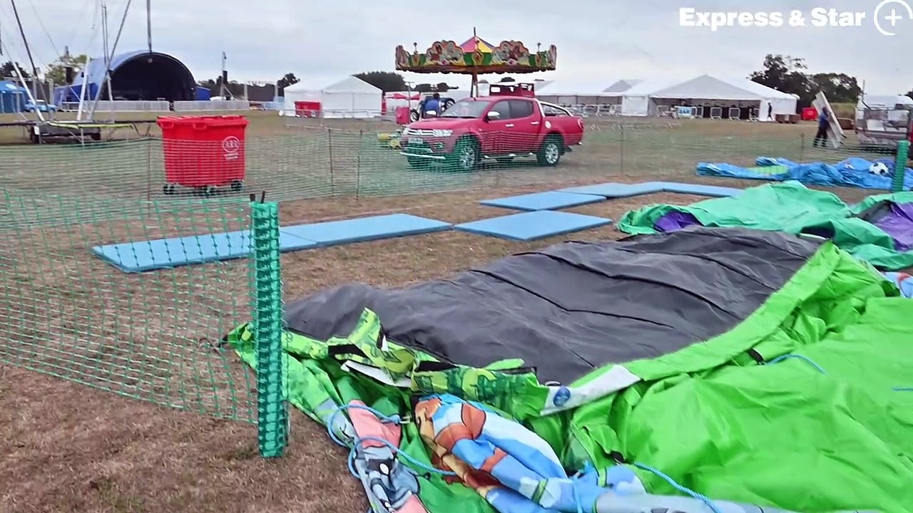 Penkridge Open Air Festival getting ready on opening day.