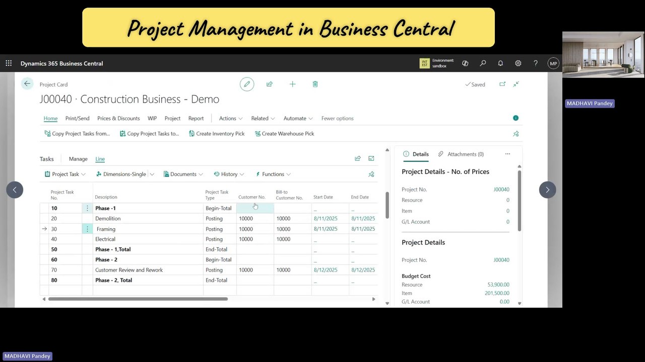 Project / Job Management Overview in Detail - Trial & Error in Business Central | Part-2 #d365bc #projectmanagement