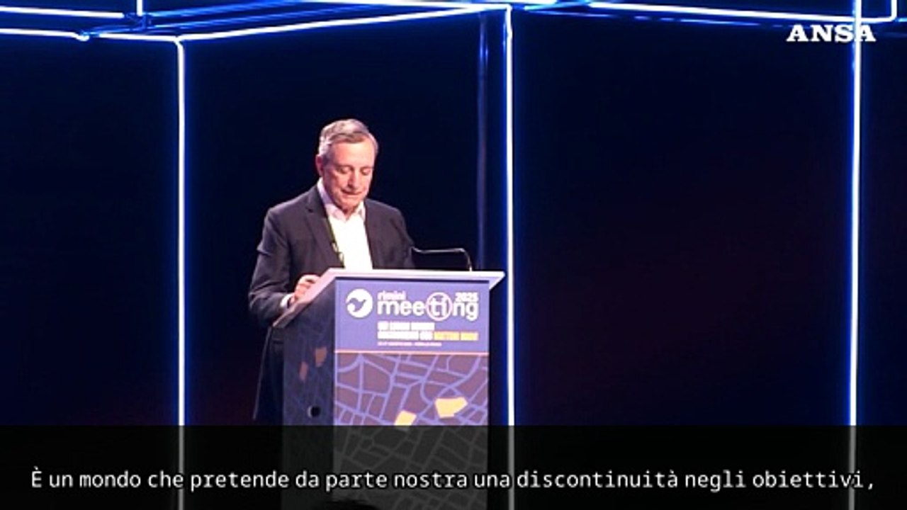 Draghi al Meeting di Rimini: "Paesi Ue a Washington grande segno di unita', vale molto"