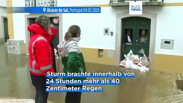 Fluten nach Sturm Leonardo : Ein Toter in Portugal, Alarmstufe Rot in Andalusien