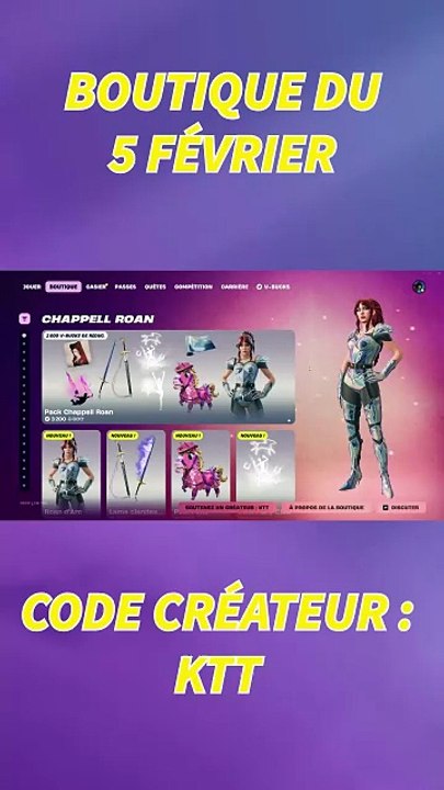 Boutique du 5 Février 2026 ! Nouvelle artiste Fortnite Festival : Chappell Roan !