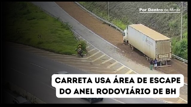 Carreta utiliza área de escape do Anel Rodoviário de Belo Horizonte
