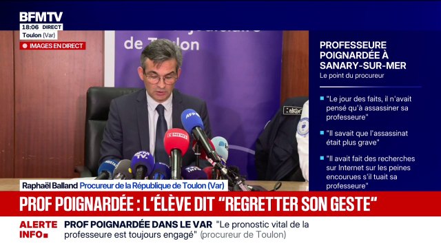 Professeure poignardée à Sanary-sur-Mer: l’élève mis en examen pour tentative d’assassinat et placé en détention provisoire