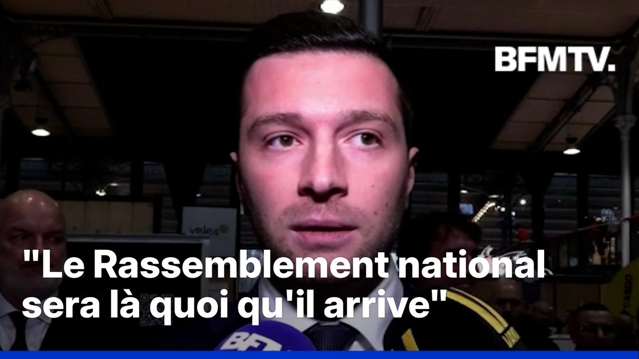 Procès du RN: Jordan Bardella "espère" que Marine Le Pen "pourra porter les couleurs" du Rassemblement national "à l'élection présidentielle"
