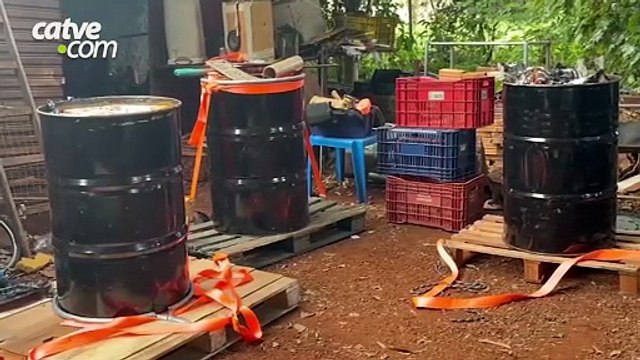 Guarda Municipal apreende grande quantidade de maconha escondida em barris no Centro de Cascavel
