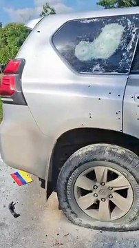 El video que muestra cómo quedó el vehículo tras ataque a tiros a escoltas de senador colombiano