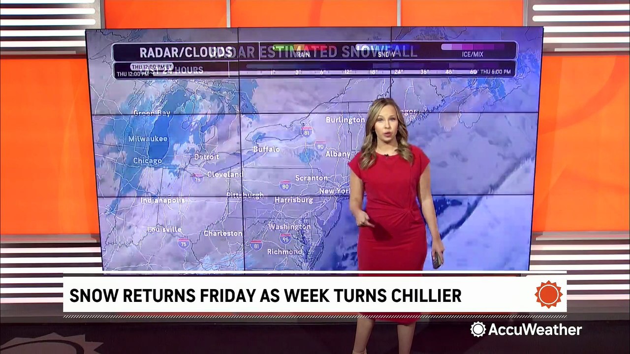 Snow returns to the Midwest and Northeast this...
