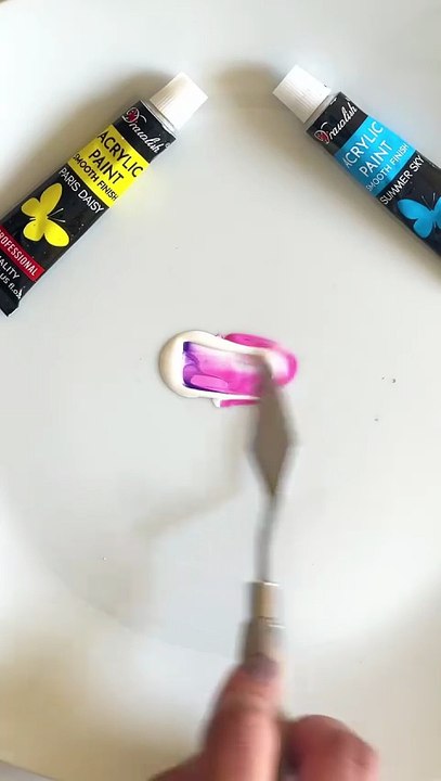 White, Blue and Pink Colour Mixing