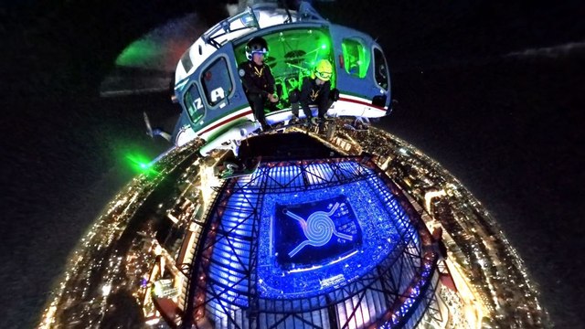 La cerimonia di apertura dei Giochi Milano-Cortina vista dall'alto: il volo con l'elicottero della Polizia di Stato sopra San Siro