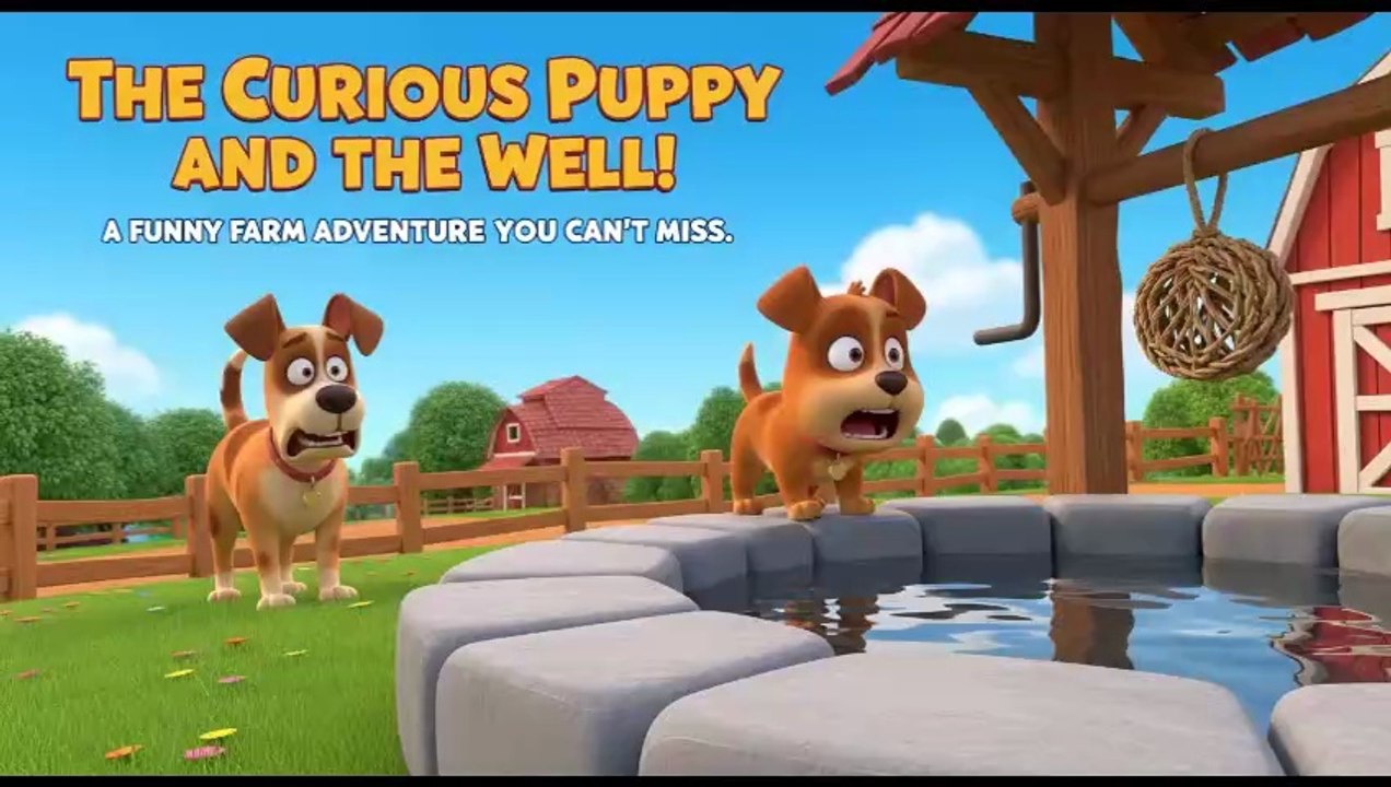 The Curious Puppy and the Well – 3D Cartoon Farm Story for Kids