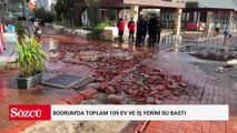 Bodrum'da toplam 109 ev ve iş yerini su bastı, 65 kilogram yağış düştü