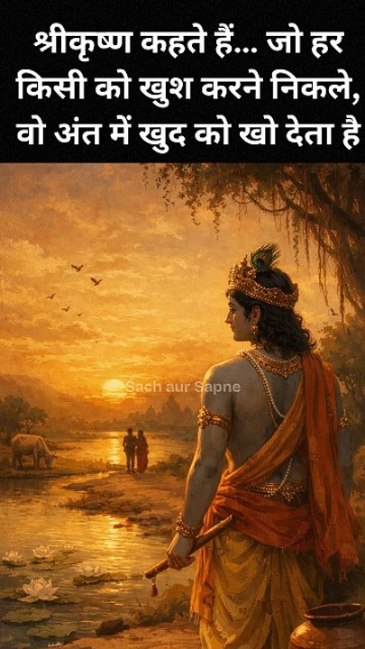श्रीकृष्ण कहते हैं… जो हर किसी को खुश करने निकले, वो अंत में खुद को खो देता है #krishna #mahabharat