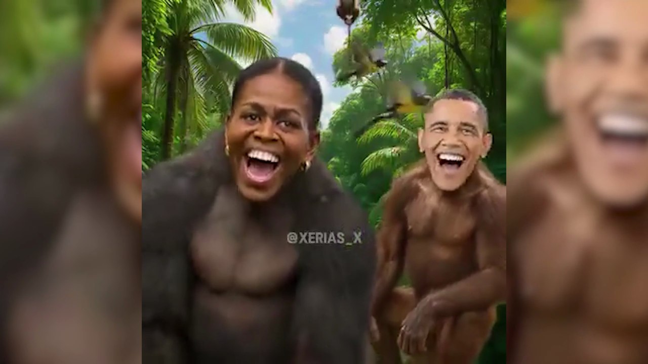Donald Trump publicó un video que muestra a Barack y Michelle Obama como monos