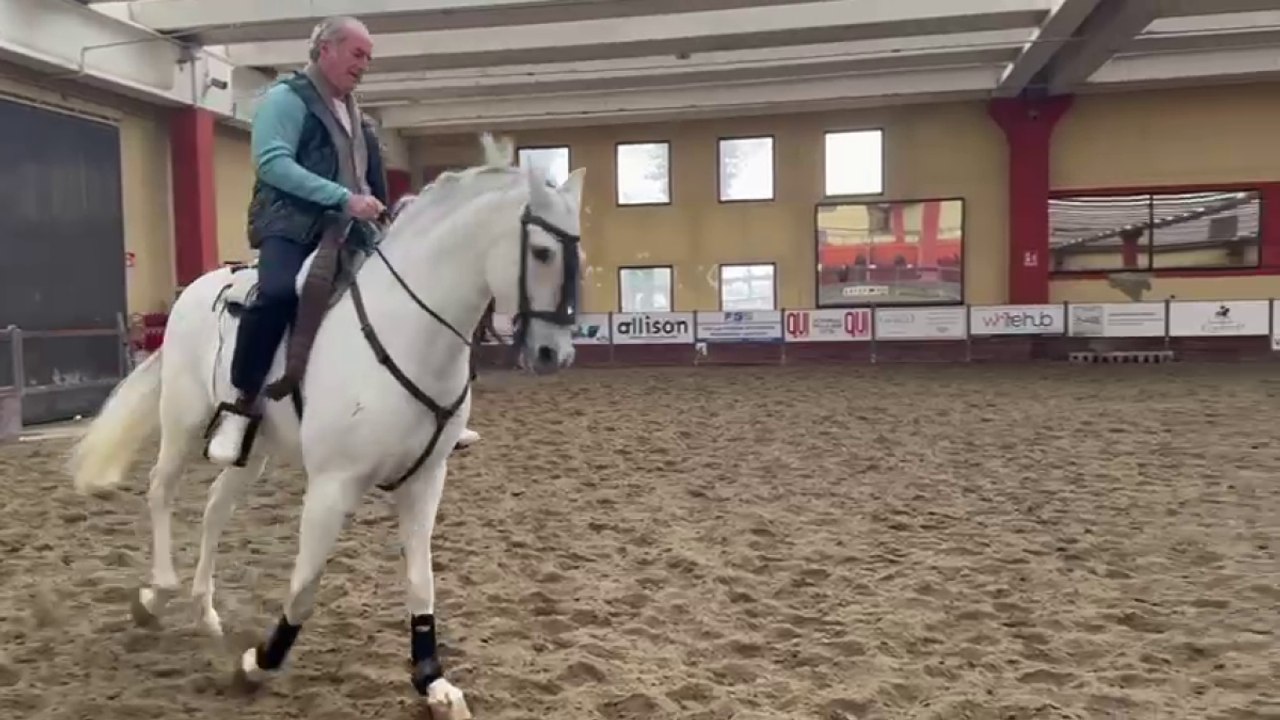 Zaia sul cavallo andaluso al maneggio Beretta di Spirano