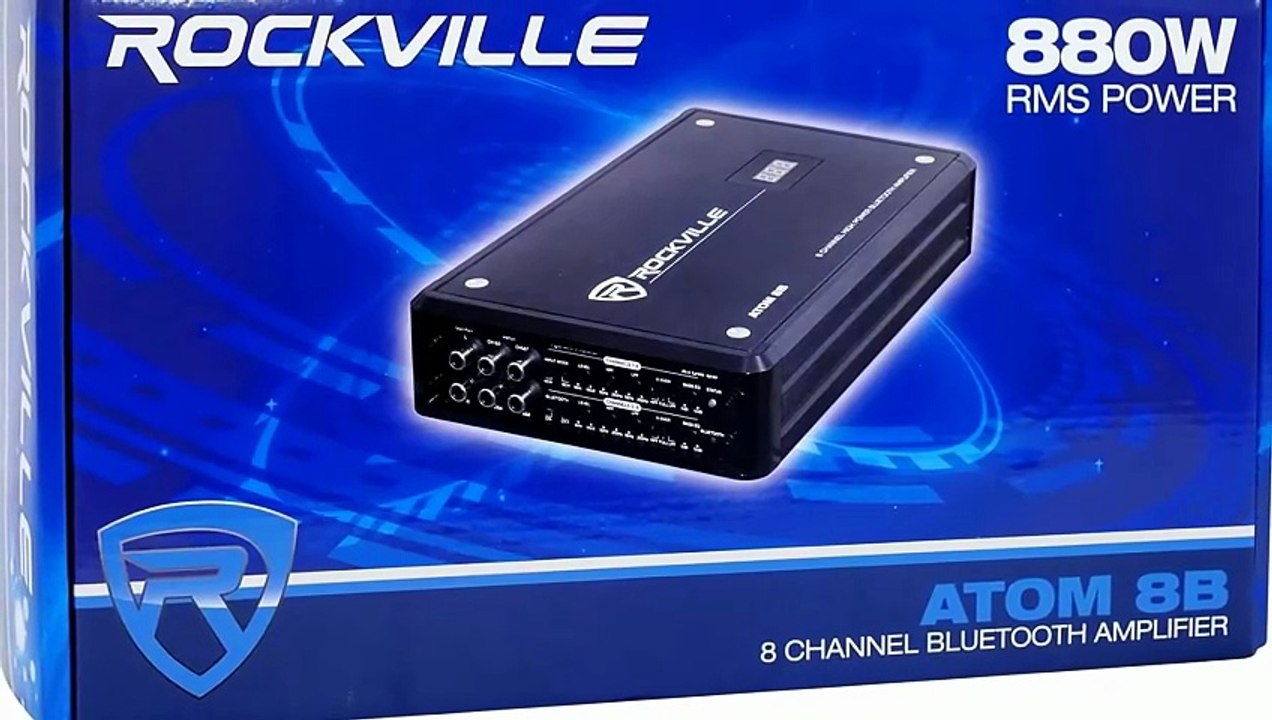 Rockville Atom 8B 3500W Marine Amp Bluetooth 8-Channel