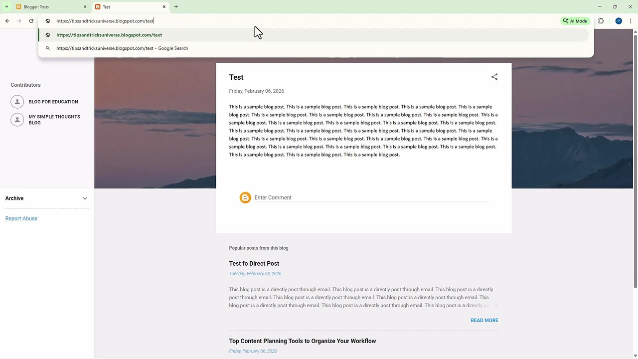 Blogger 45 URL Redirection Setup