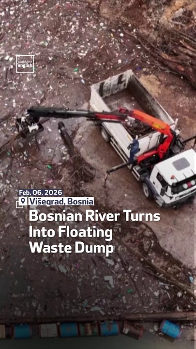 Bosnian River Turns Into Floating Waste Dump