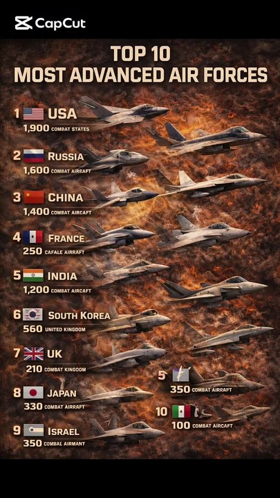 Top 10 Most Advanced Air Forces in the World 2024 ✈️💥