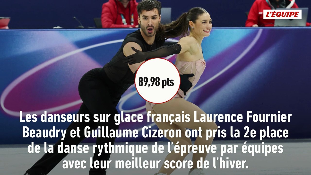 Laurence Fournier Beaudry et Guillaume Cizeron deuxièmes de la danse rythmique par équipes - JO 2026 - Patinage artistique - JO Patinage Artistique