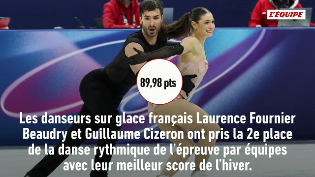 Laurence Fournier Beaudry et Guillaume Cizeron deuxièmes de la danse rythmique par équipes - JO 2026 - Patinage artistique - JO Patinage Artistique