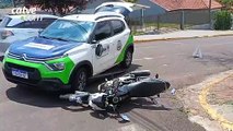 Batida entre carro da saúde de Toledo e motocicleta é registrada no Jardim Bressan
