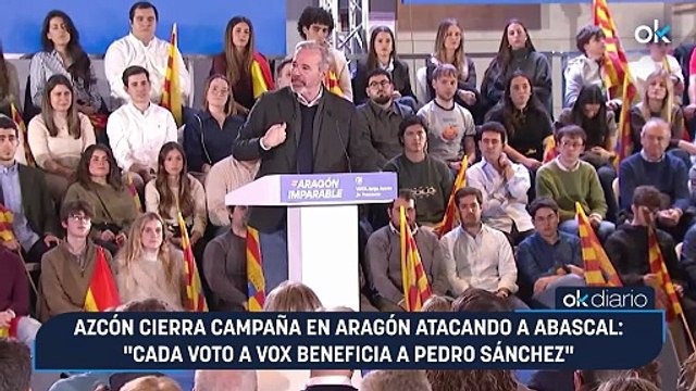 Azcón cierra campaña en Aragón atacando a Abascal: Cada voto a Vox beneficia a Pedro Sánchez