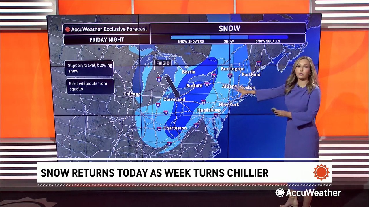 Snow returns to the East Coast as arctic blast arrives