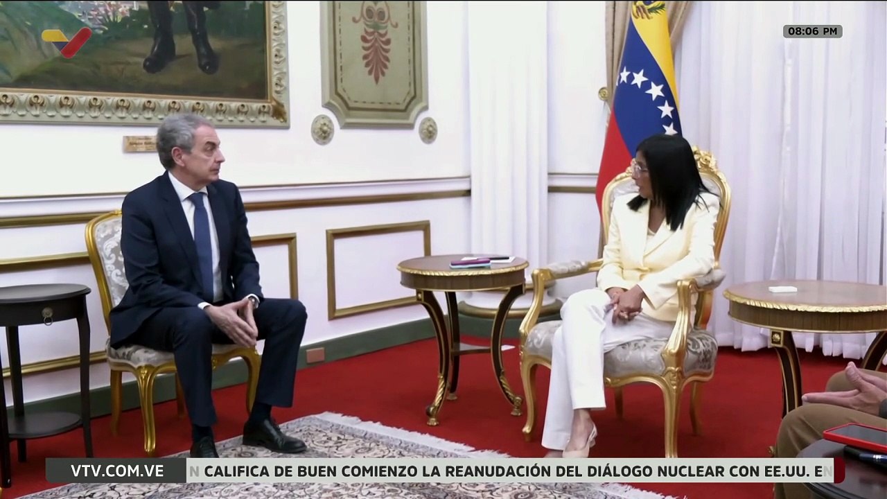 Presidenta (E) Delcy Rodríguez recibe en el Palacio de Miraflores al expresidente Rodríguez Zapatero