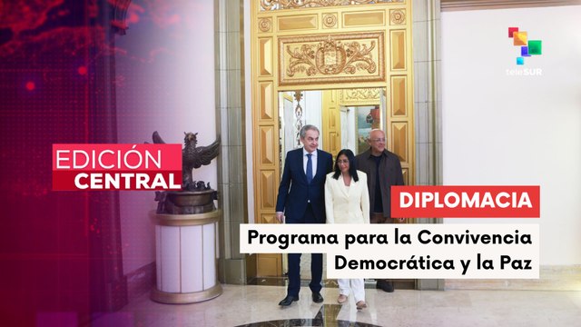 Pdta. (E) Delcy Rodríguez recibe a expresidente Zapatero en Miraflores