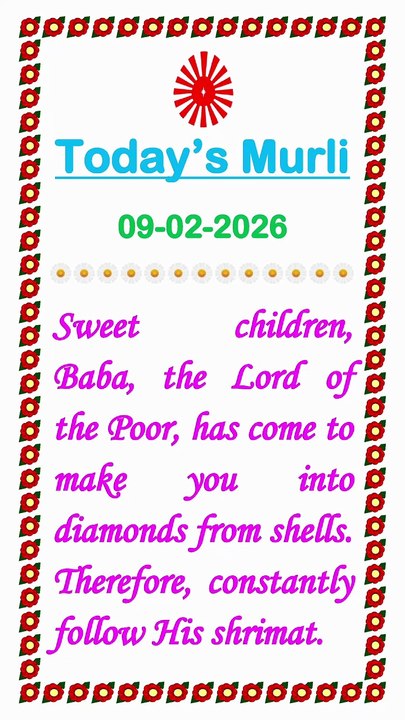 🇲🇰 Essence of Murli 9 February 2026  English in Male Voice| BRAHMA KUMARIS