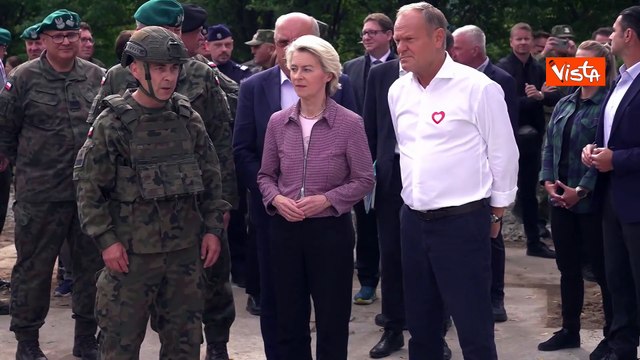 Von der Leyen in Polonia visita confine con Bielorussia insieme al premier Donald Tusk