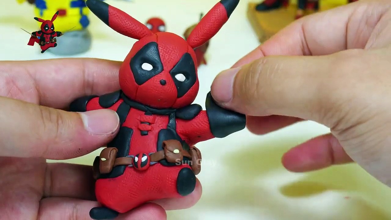 Create Deadpool fusion Pokemon Sonic Pikachu, Greninja, Gengar, Lucario, Cubone ｜ Clay Play