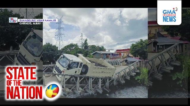 Tulay, bumigay nang dumaan ang overloaded truck | SONA
