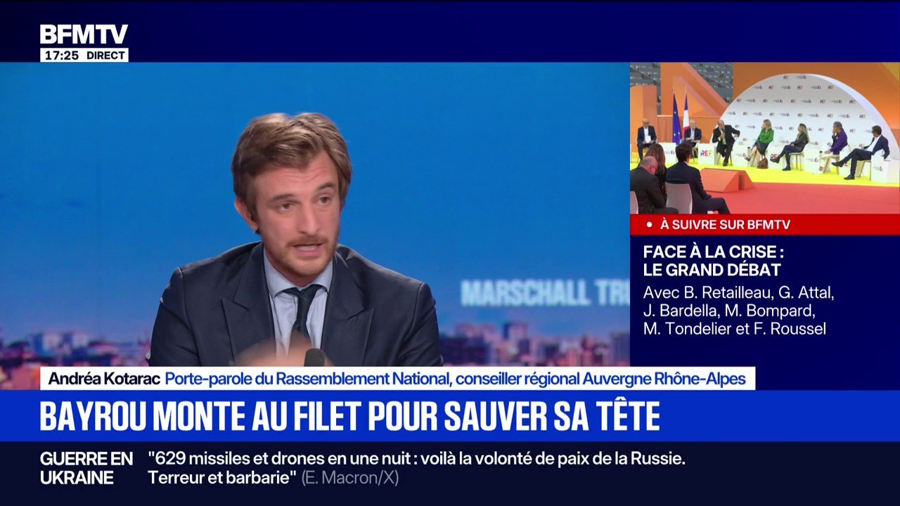Crise politique: "Ça fait des années qu'on parle de dette et l'immigration est un tabou", estime Andréa Kotarac, porte-parole du Rassemblement National