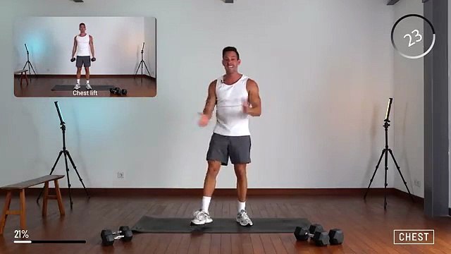 30 Min Upper Body Dumbbell Workout - Chest, Shoulders & Back at Home