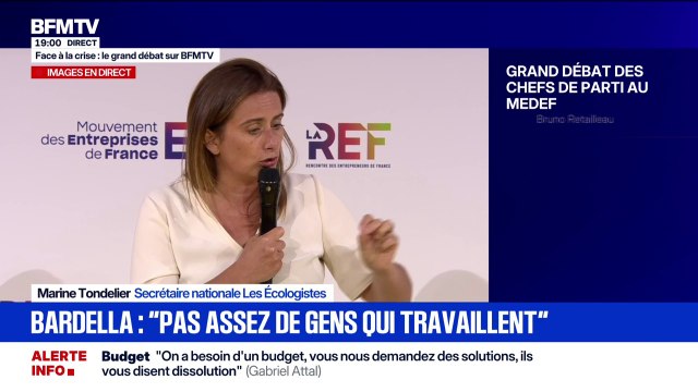Face à la crise: On est un peu dans un contexte pré années 1930 et tout le monde le voit bien , affirme Marine Tondelier, secrétaire nationale des Écologistes