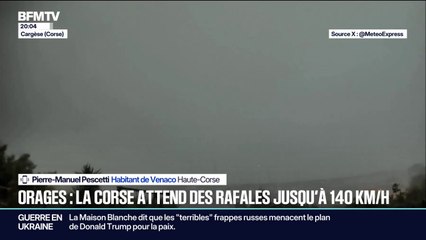 La Corse frappée par de violents orages: "Ça tonne dans tous les sens, on croirait presque entendre un bombardement", raconte Pierre-Manuel Pescetti, habitant de Venaco