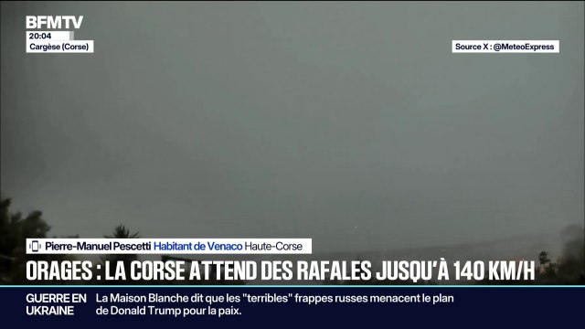 La Corse frappée par de violents orages: Ça tonne dans tous les sens, on croirait presque entendre un bombardement , raconte Pierre-Manuel Pescetti, habitant de Venaco